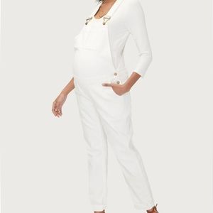 Hatch white denim Maternity Overall